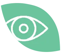 leaf icon with eye ouline