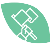 leaf icon with flag outline